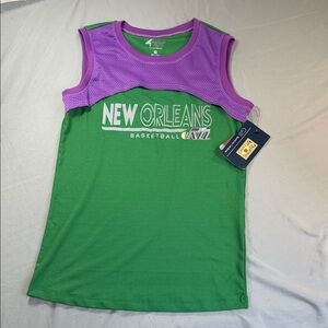 New Orleans Jazz Colorblock Sleeveless Top - Green & Purple Size XL